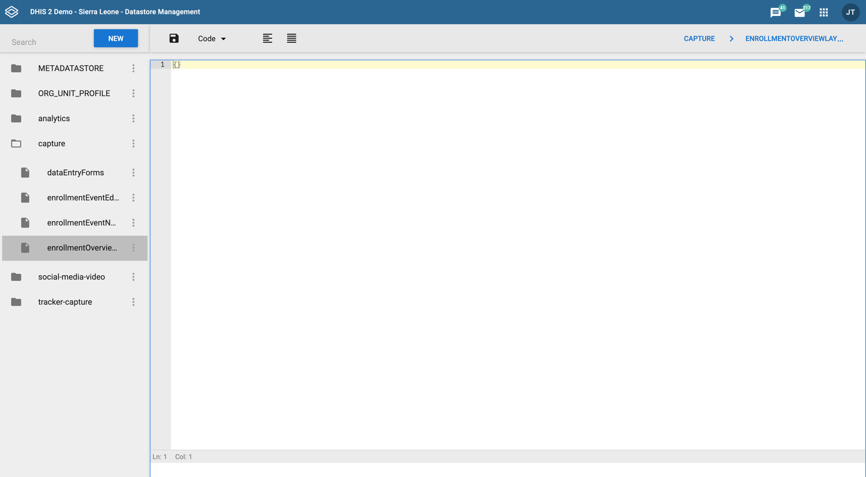 Data store after keys are created